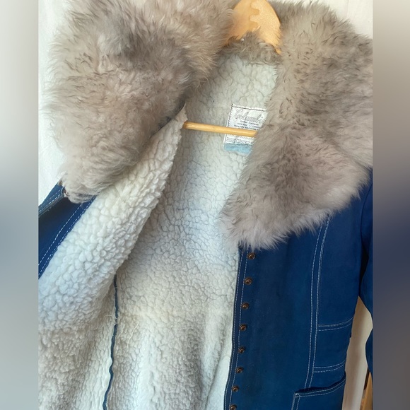 *Rare*  1960's sherpa lined blue suede jacket - Picture 2 of 10